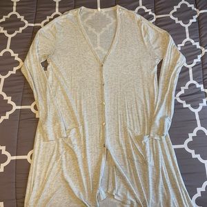 Light gray duster cardigan